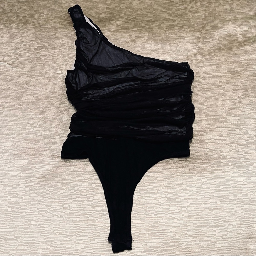 Aqua one shoulder bodysuit